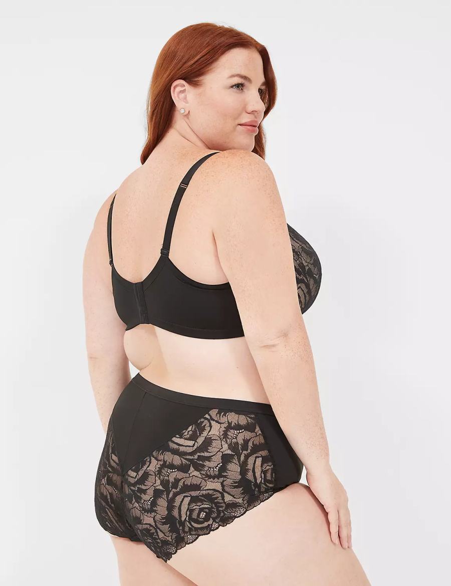 Lane Bryant No-Show Lace-Back Full Slip Donna Nere | QCU5359ZD