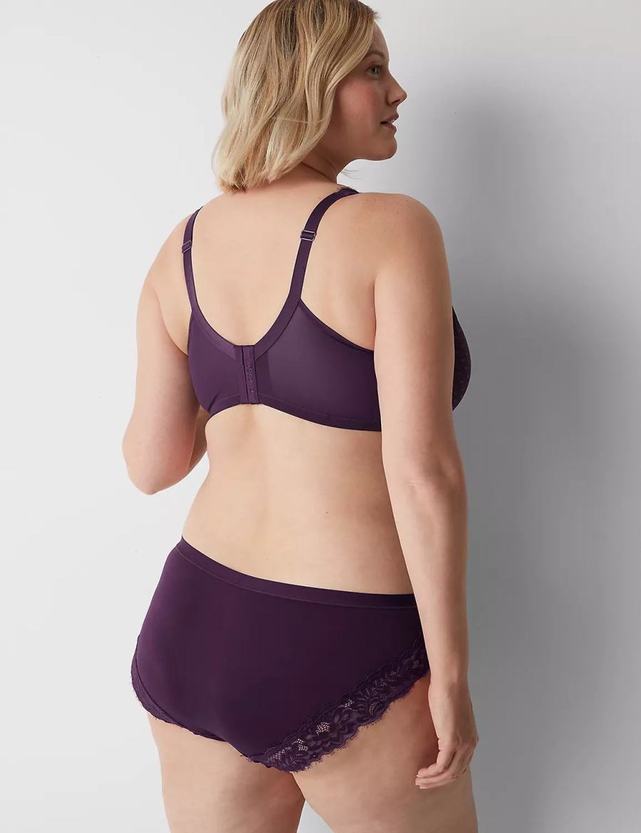 Lane Bryant No-Show Lace-Back Mutandine Hipster Donna Viola | ZVD6769JN