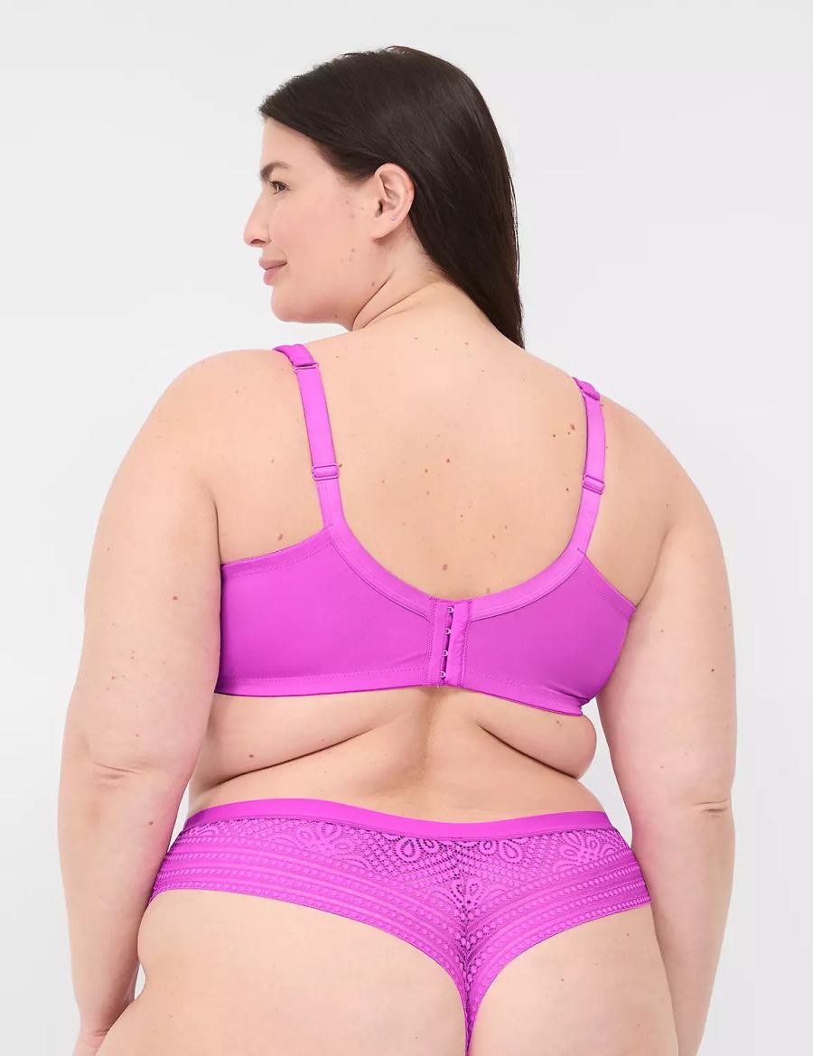 Lane Bryant No-Show With Lace Back Mutandine Perizoma Donna Viola Chiaro | PJE8359LX