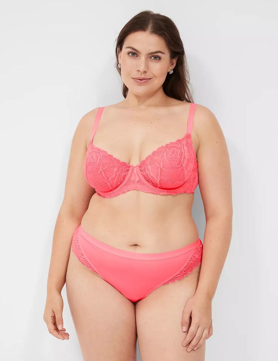 Lane Bryant No-Show with Lace Mutandine Perizoma Donna Rosa | BFS7932QG