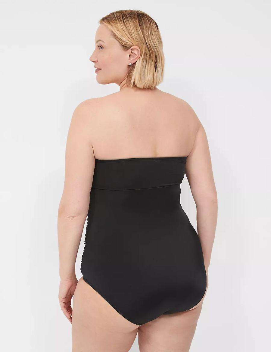 Lane Bryant No-Wire Multi-Way Strapless One-Piece Costumi Da Bagno Donna Nere | OIB256NO