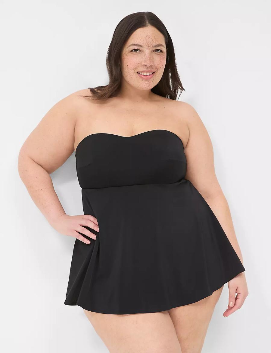 Lane Bryant No-Wire Multi-Way Strapless Swim Vestito Donna Nere | XYV6069BO