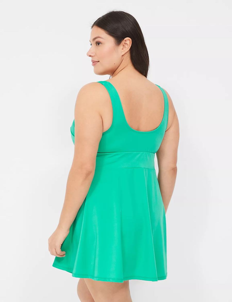 Lane Bryant No-Wire Scoop-Neck Swim Vestito Donna Verde Acqua | DFA6680OK