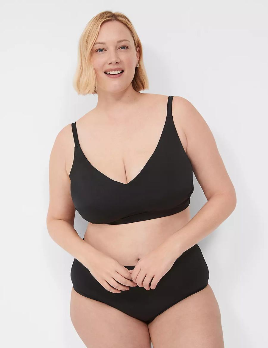 Lane Bryant No-Wire Top Bikini Donna Nere | OGE6058JN