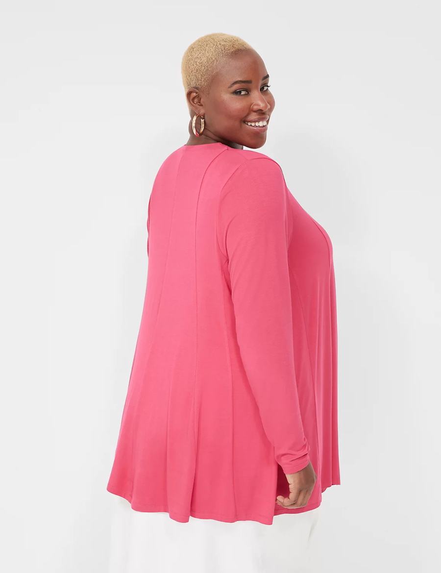 Lane Bryant Open-Front Fit & Flare Overpiece Vestaglia Donna Rosa | VJP5161UH