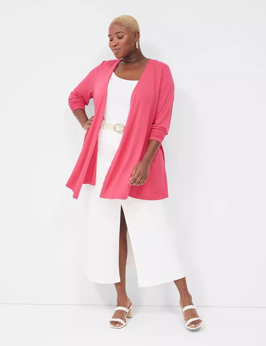 Lane Bryant Open-Front Fit & Flare Overpiece Vestaglia Donna Rosa | VJP5161UH