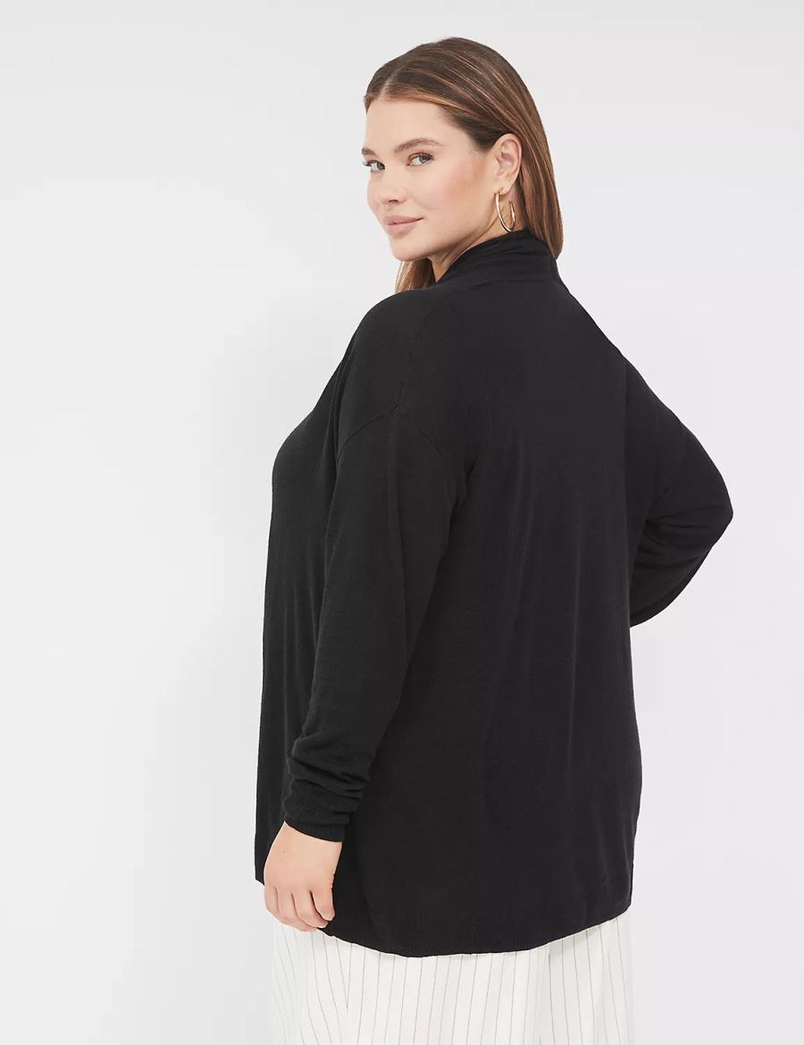 Lane Bryant Open-Front Shawl Collar Cardigan Donna Nere | UFG6491VP