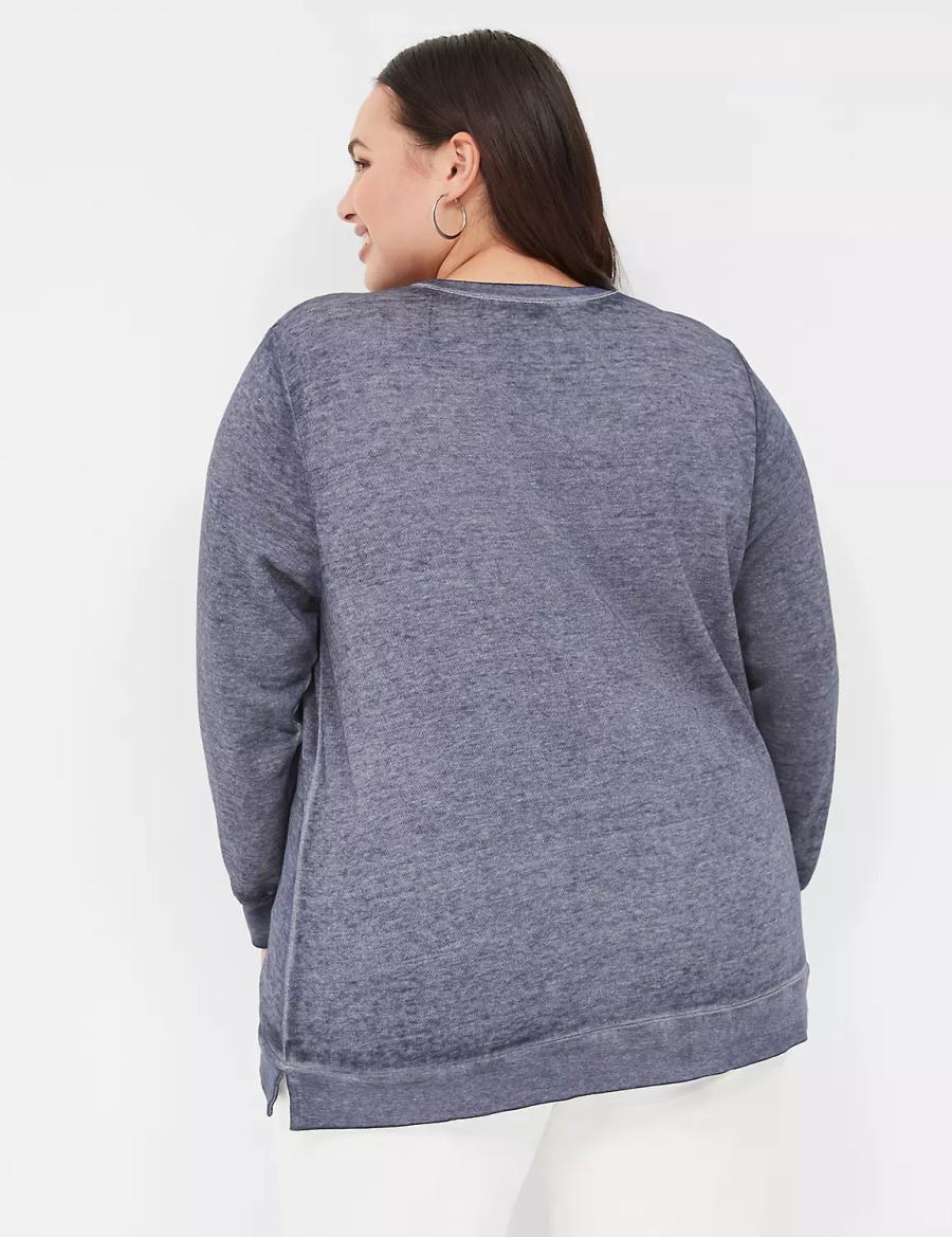 Lane Bryant Optimist Graphic Felpe Donna Blu | WDH7735MS