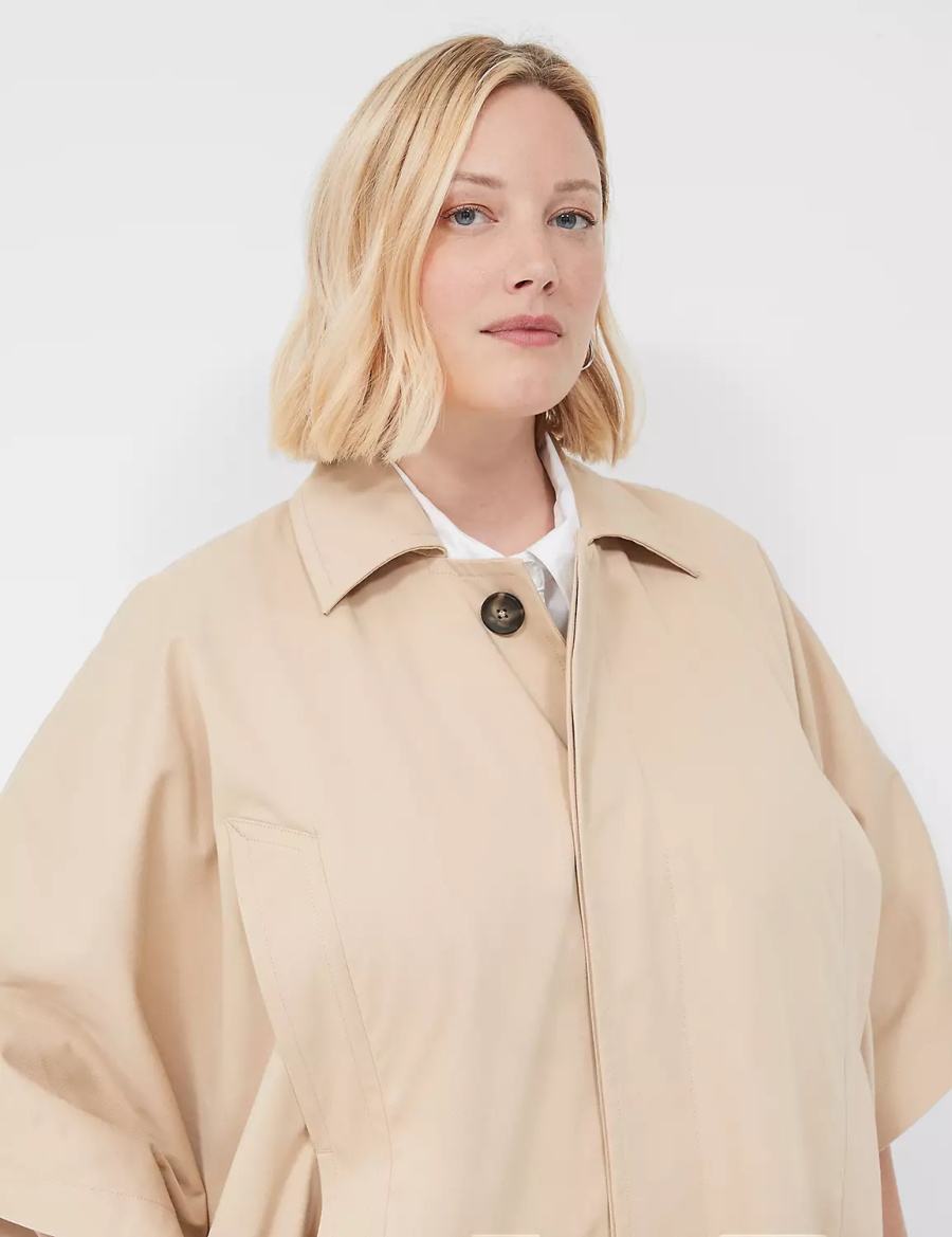 Lane Bryant Oversized Trench Poncho Poncho Donna Khaki | HXY930US