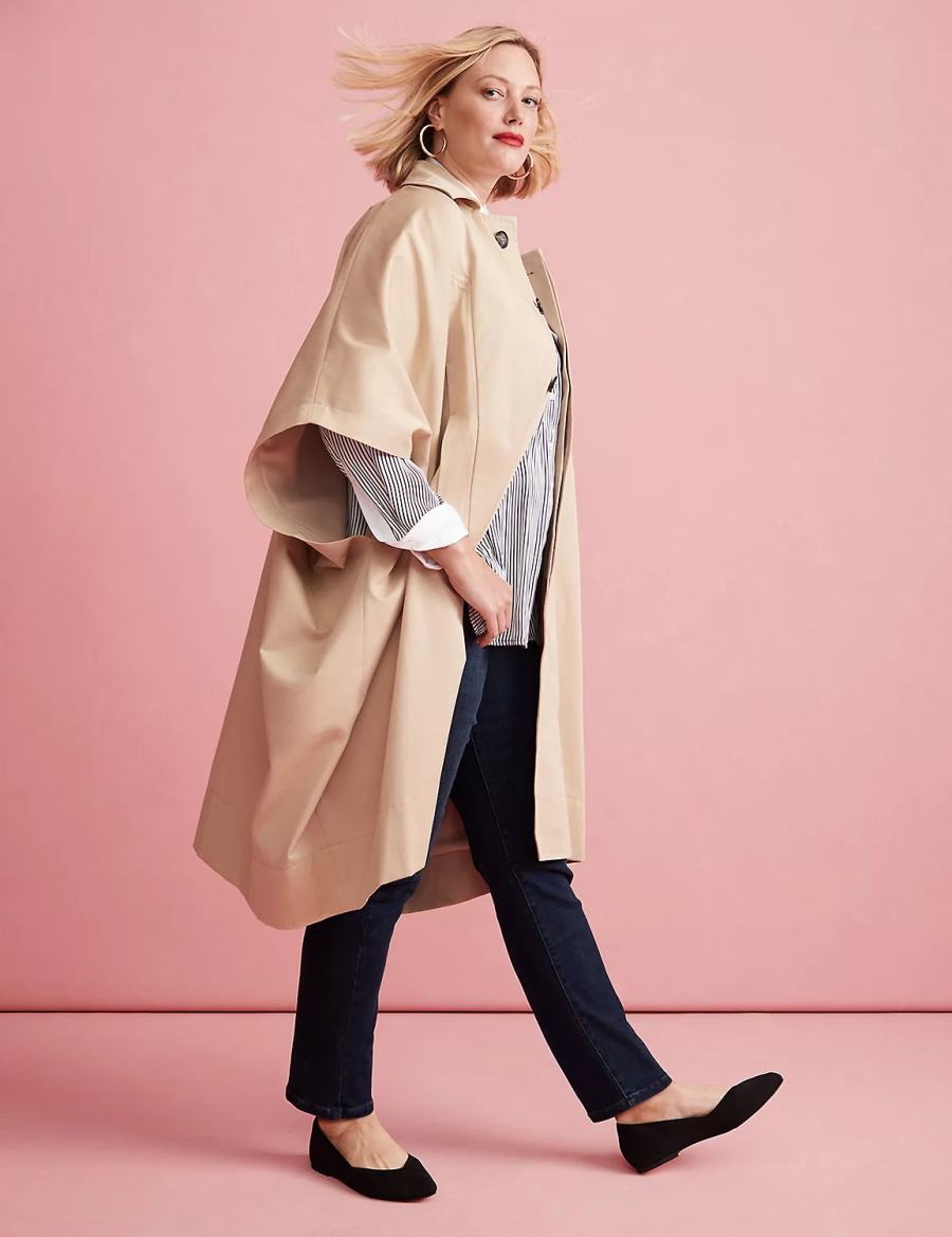 Lane Bryant Oversized Trench Poncho Poncho Donna Khaki | HXY930US