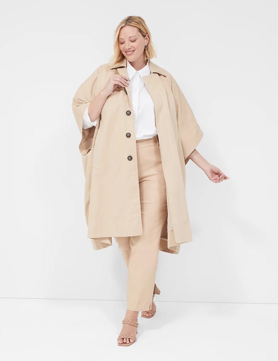 Lane Bryant Oversized Trench Poncho Poncho Donna Khaki | HXY930US