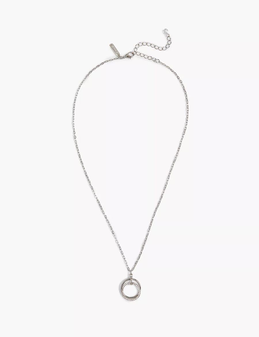 Lane Bryant Pave Interlockings Collana con Pendente Donna Argento | RTU7994PG