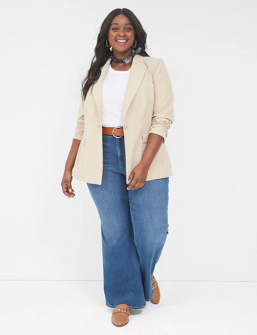 Lane Bryant Perfect Drape Blazer Donna Khaki | BEX1861AM