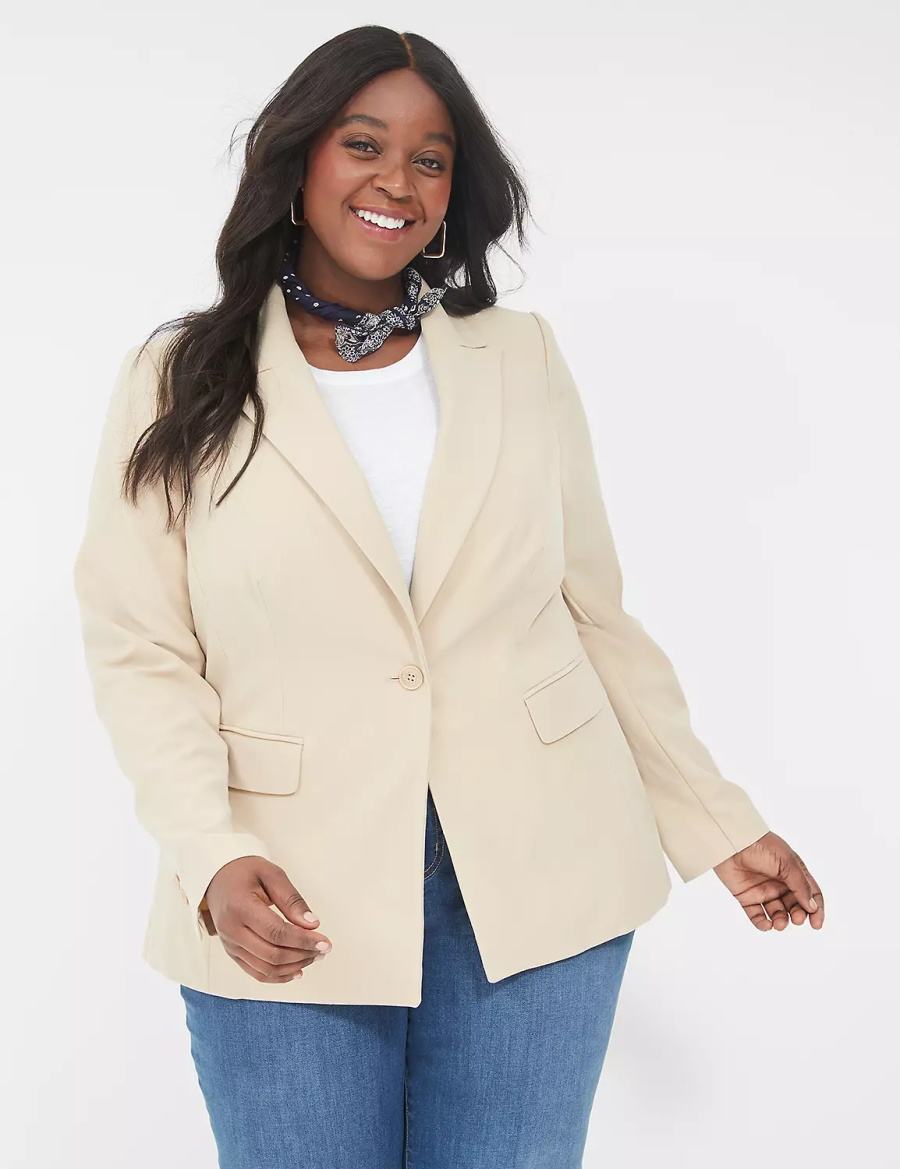 Lane Bryant Perfect Drape Blazer Donna Khaki | BEX1861AM