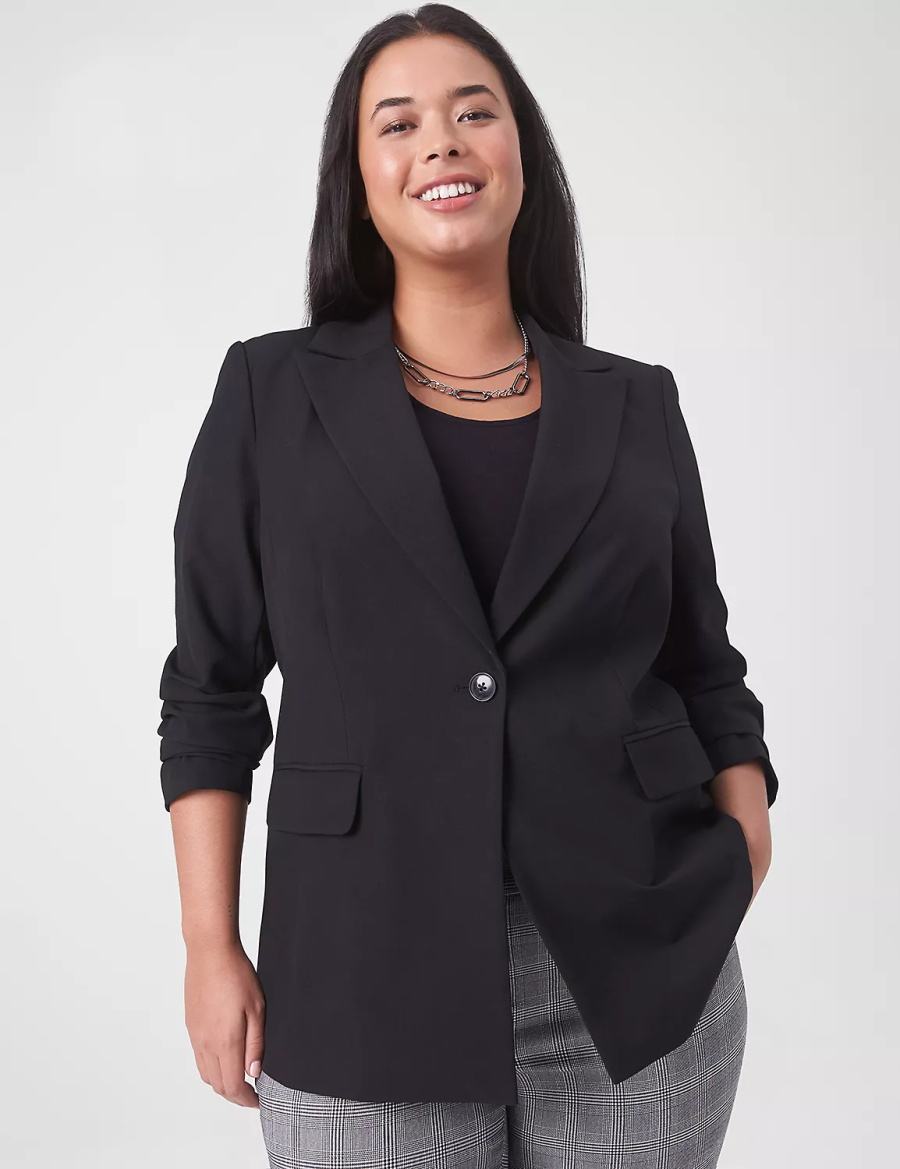 Lane Bryant Perfect Drape Blazer Donna Nere | VFQ1253HI