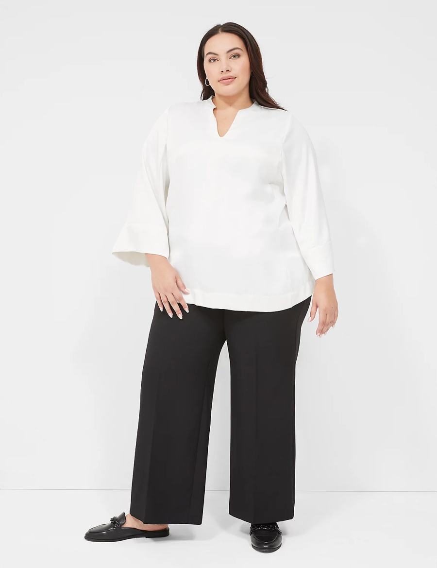 Lane Bryant Perfect Drape High-Rise Wide Leg Pantaloni Donna Nere | XCS3499FV