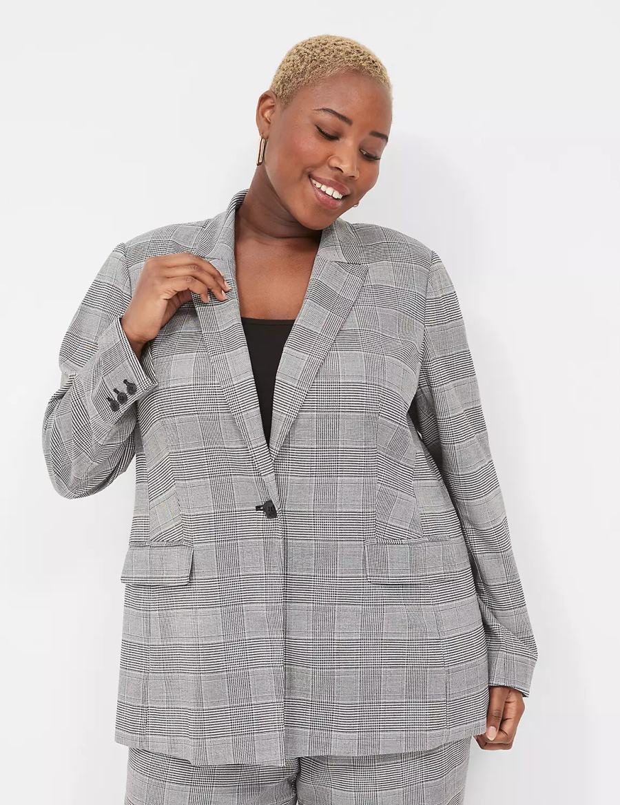 Lane Bryant Perfect Drape One-Button Blazer Donna Nere | SDE6140IP