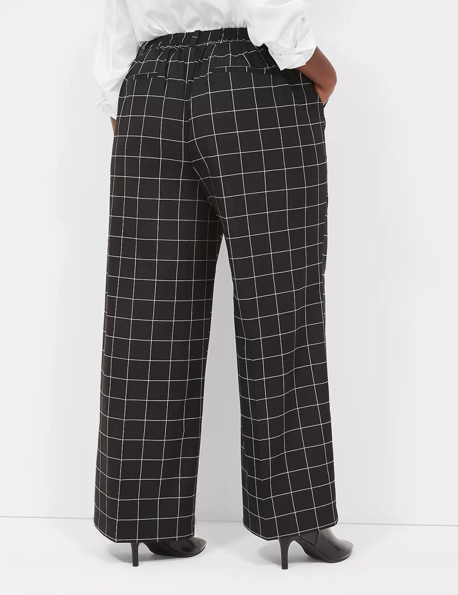 Lane Bryant Perfect Drape Pull-On High-Rise Wide Leg Pantaloni Donna Nere | YMD6061VS