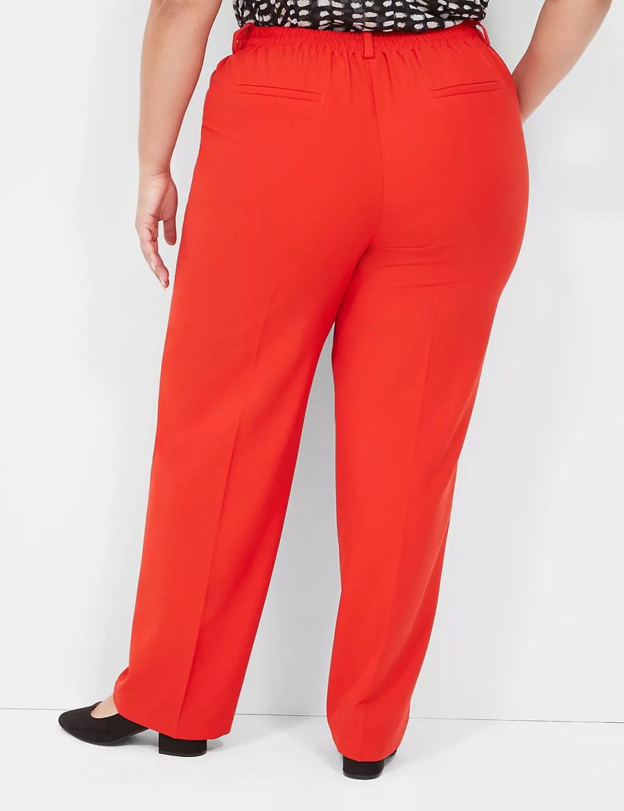 Lane Bryant Perfect Drape Pull-On Straight Pantaloni Donna Rosse | DGH1636JA