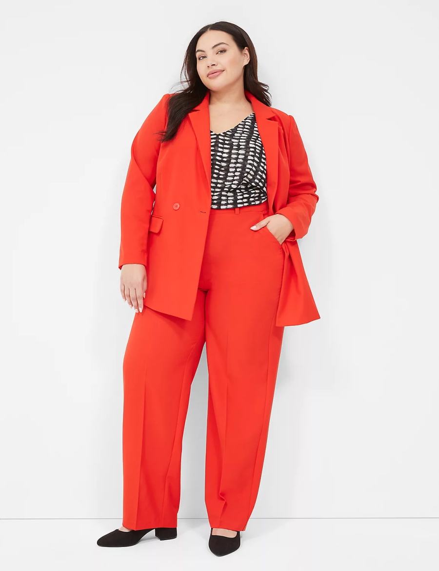 Lane Bryant Perfect Drape Pull-On Straight Pantaloni Donna Rosse | DGH1636JA