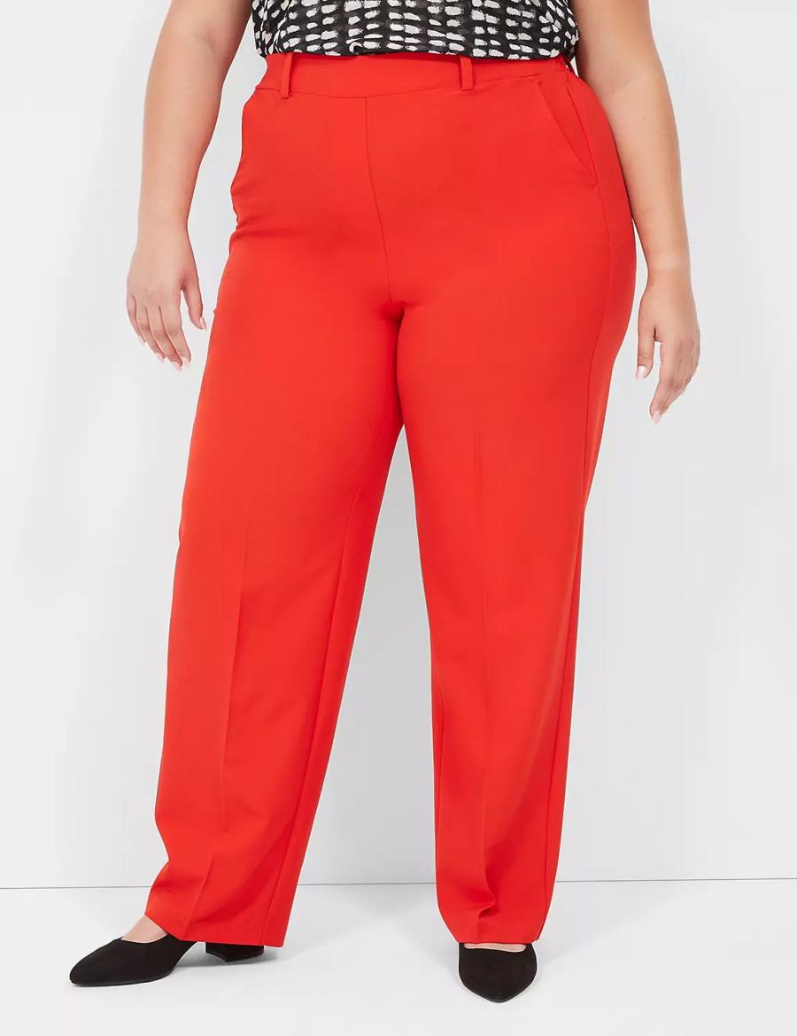 Lane Bryant Perfect Drape Pull-On Straight Pantaloni Donna Rosse | DGH1636JA