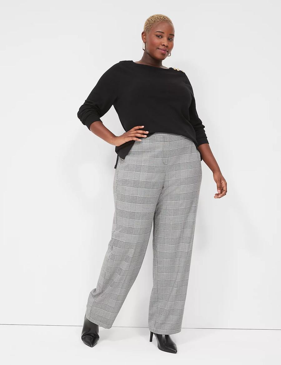 Lane Bryant Perfect Drape Pull-On Straight Pantaloni Donna Nere | DEC3050UU