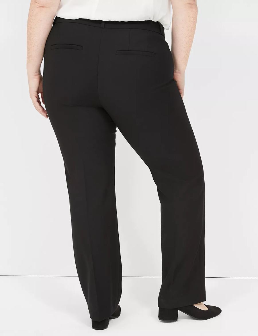 Lane Bryant Perfect Drape Straight Pantaloni Donna Nere | ZIU6015CN