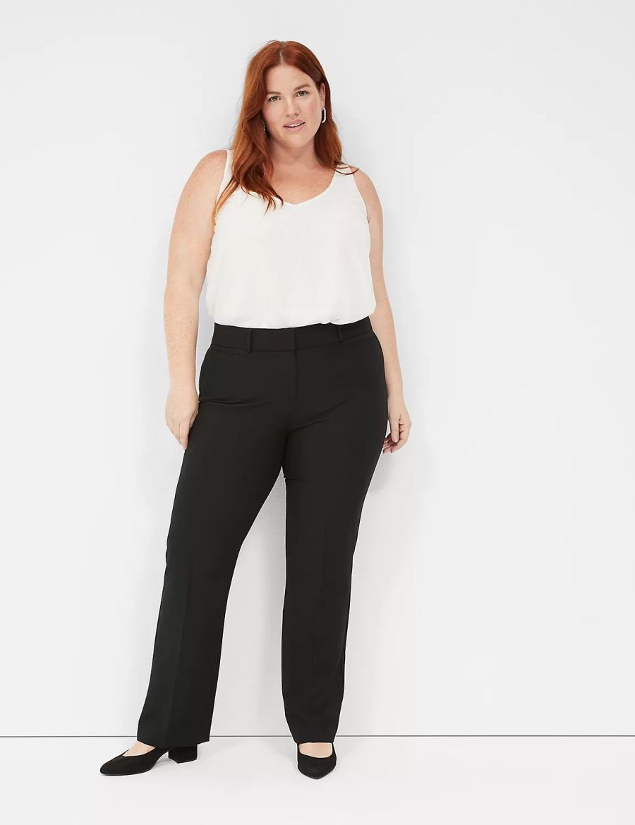 Lane Bryant Perfect Drape Straight Pantaloni Donna Nere | ZIU6015CN