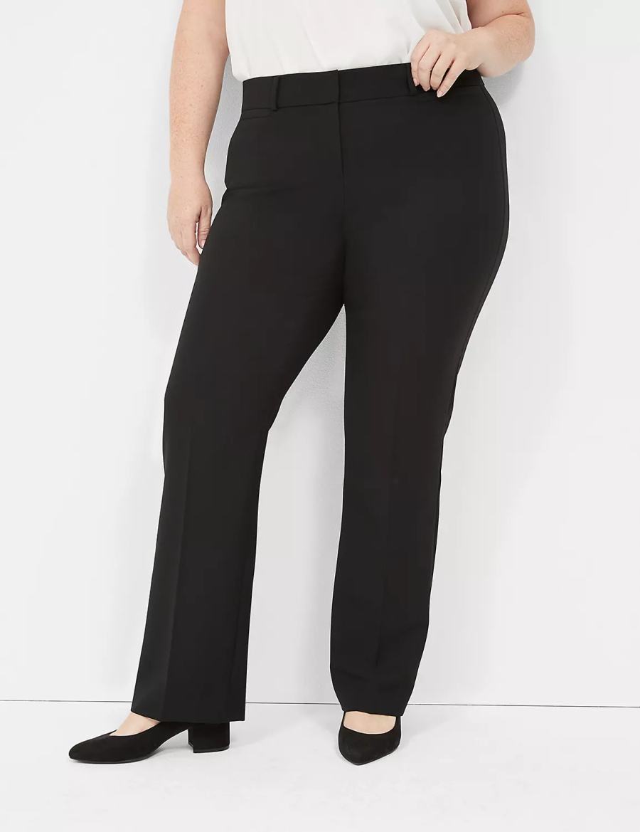 Lane Bryant Perfect Drape Straight Pantaloni Donna Nere | ZIU6015CN