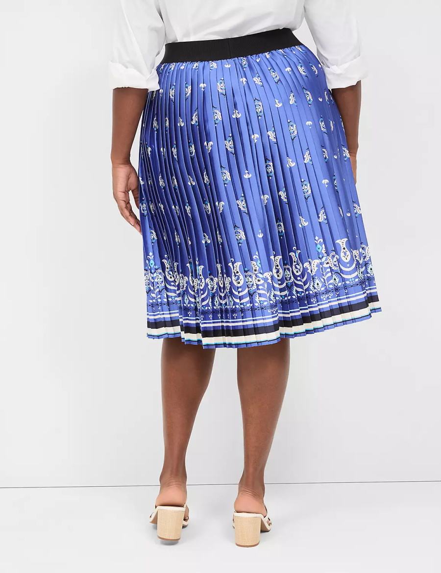 Lane Bryant Pleated Gonne Donna Blu | HBY9137LW