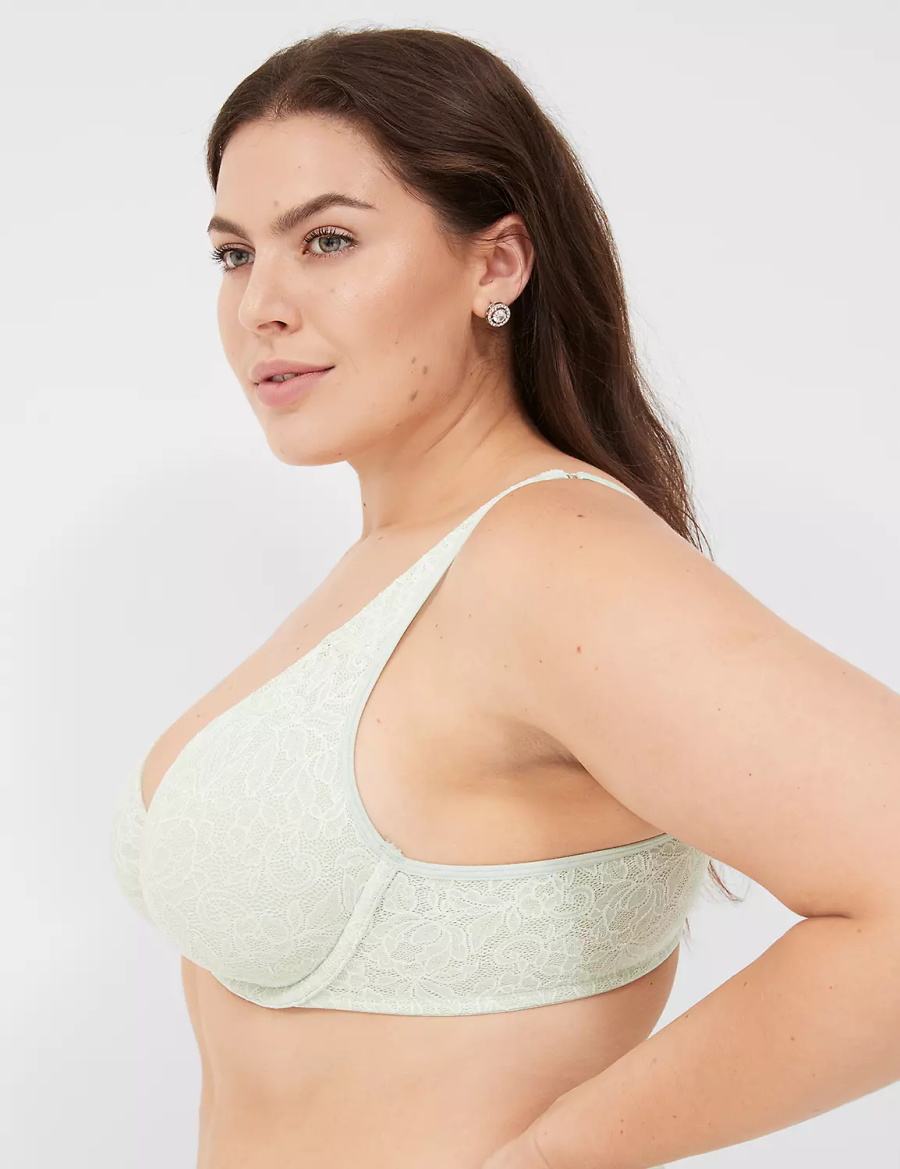 Lane Bryant Plunge with Lace Reggiseno Sfoderato Donna Verdi Chiaro | LHW9954OP