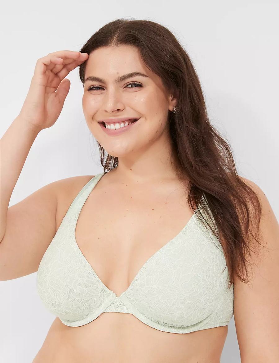 Lane Bryant Plunge with Lace Reggiseno Sfoderato Donna Verdi Chiaro | LHW9954OP