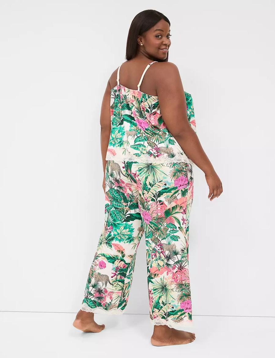 Lane Bryant Printed Cami & Pant PJ Set Pigiama Donna Verdi Colorate | XDI214WY