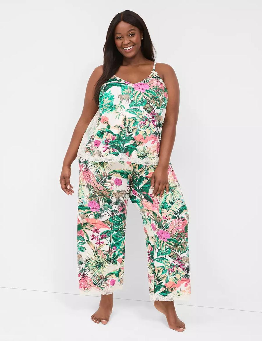 Lane Bryant Printed Cami & Pant PJ Set Pigiama Donna Verdi Colorate | XDI214WY