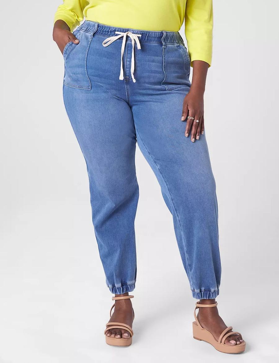 Lane Bryant Pull-On Boyfriend Jogger Jeans Donna Blu | RKD6831GB