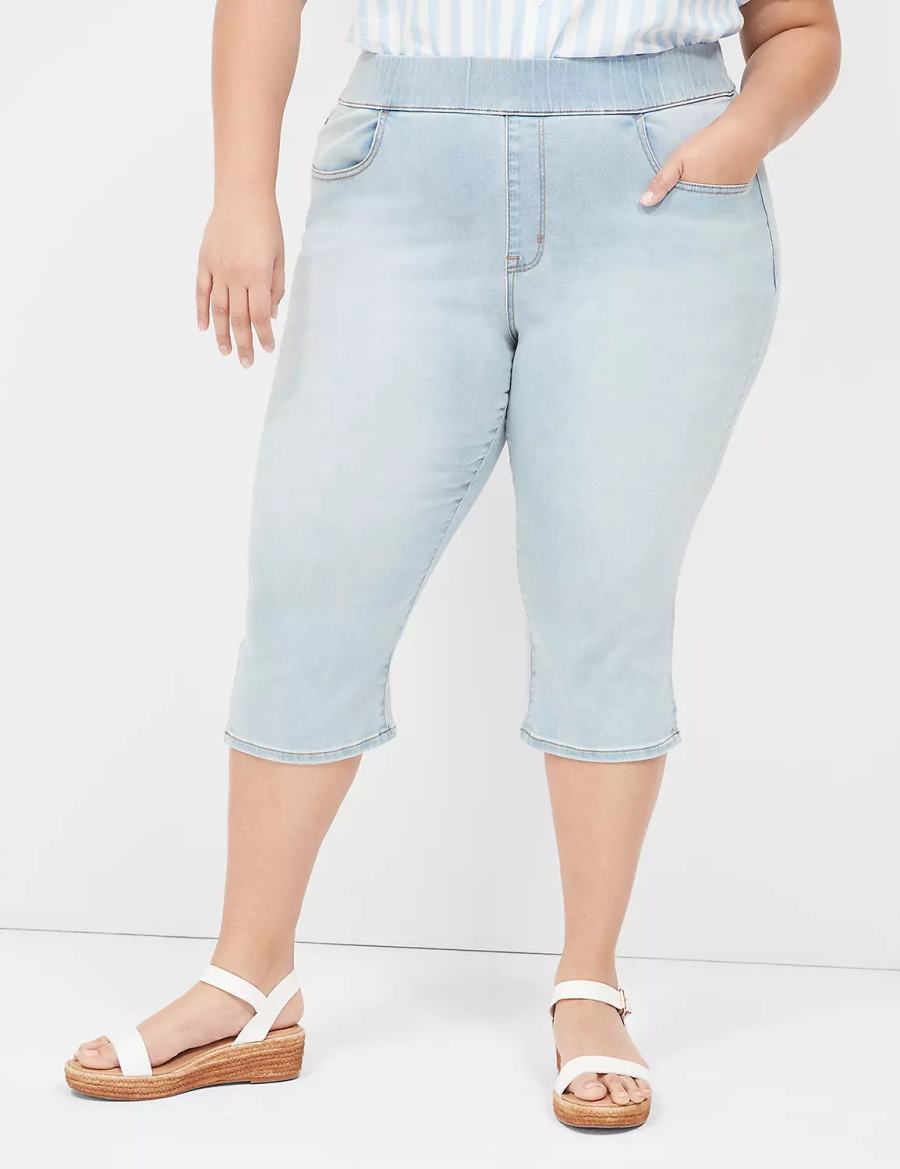 Lane Bryant Pull-On Fit High-Rise Pedal Jeggings Donna Blu Chiaro | GFT8530YC