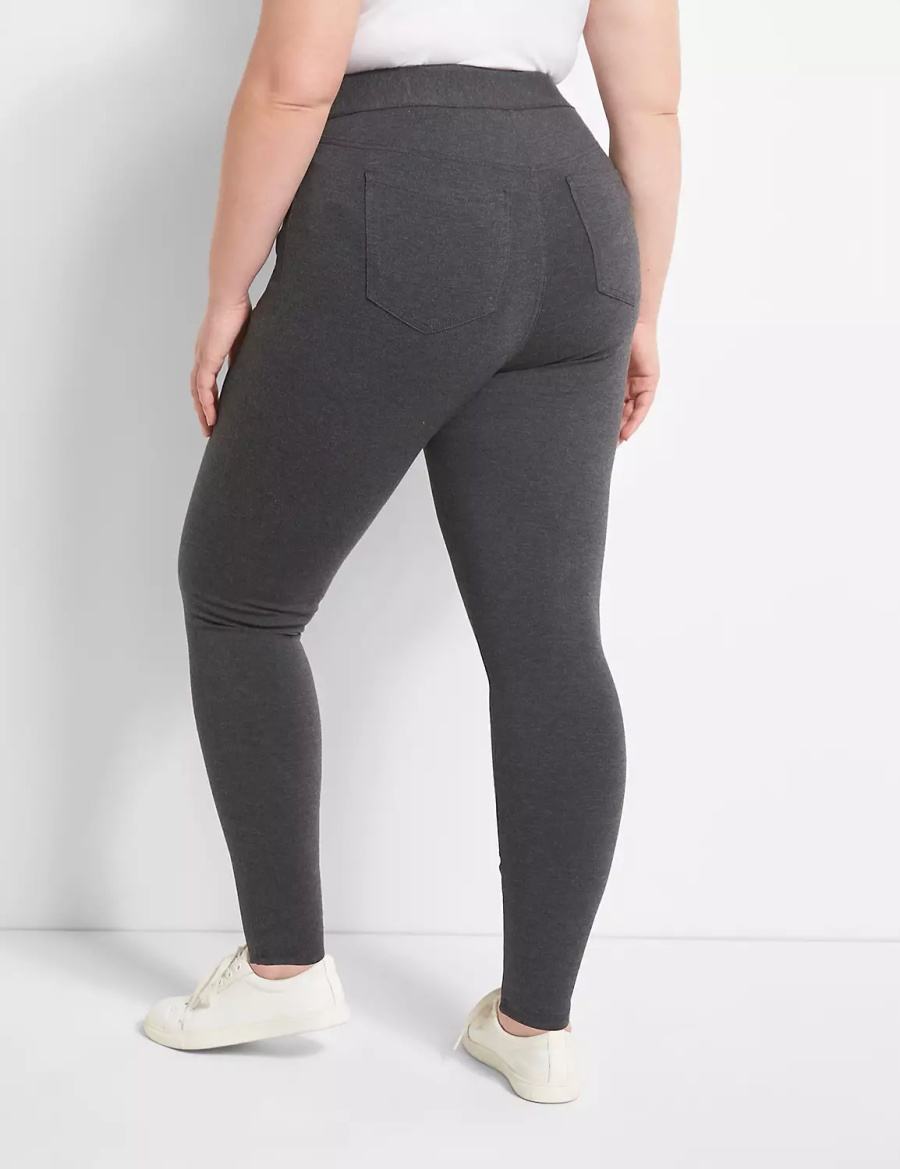 Lane Bryant Pull-On High-Rise Leggings Donna Grigie Scuro | DDX8262IX