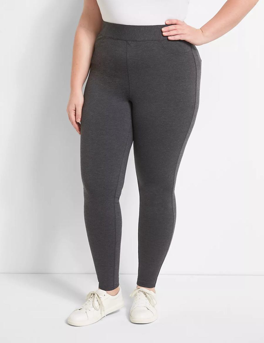 Lane Bryant Pull-On High-Rise Leggings Donna Grigie Scuro | DDX8262IX