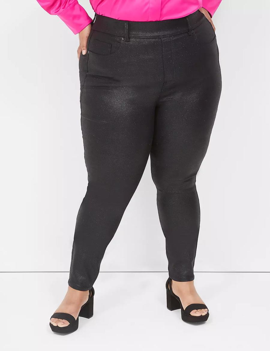 Lane Bryant Pull-On High-Rise Sparkle Jeggings Donna Nere | GIP2445GM