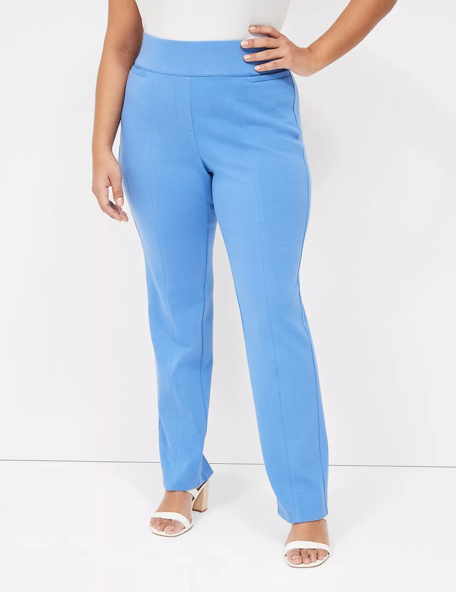 Lane Bryant Pull-On Ottoman Ponte Straight Leg Pantaloni Donna Blu | IRP8100ZT