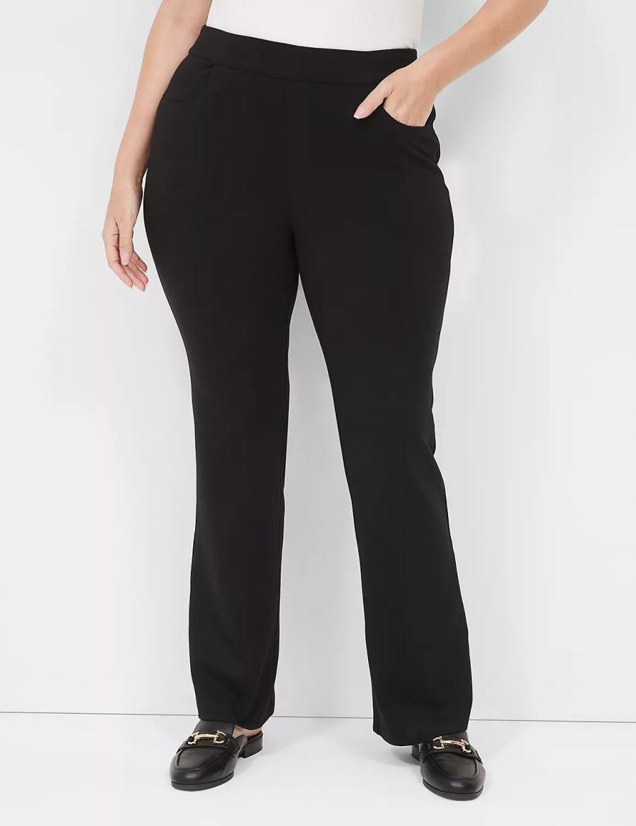 Lane Bryant Pull-On Ponte Boot Pantaloni Donna Nere | BBL1930LO