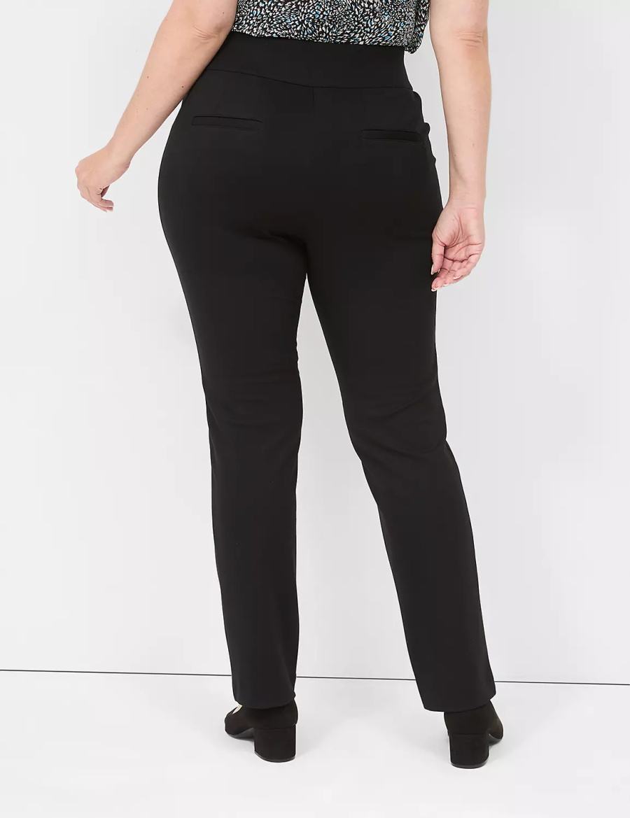 Lane Bryant Pull-On Ponte Straight Pantaloni Donna Nere | CHX8354BI