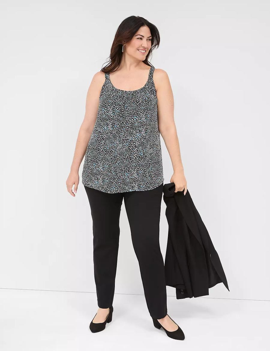 Lane Bryant Pull-On Ponte Straight Pantaloni Donna Nere | CHX8354BI