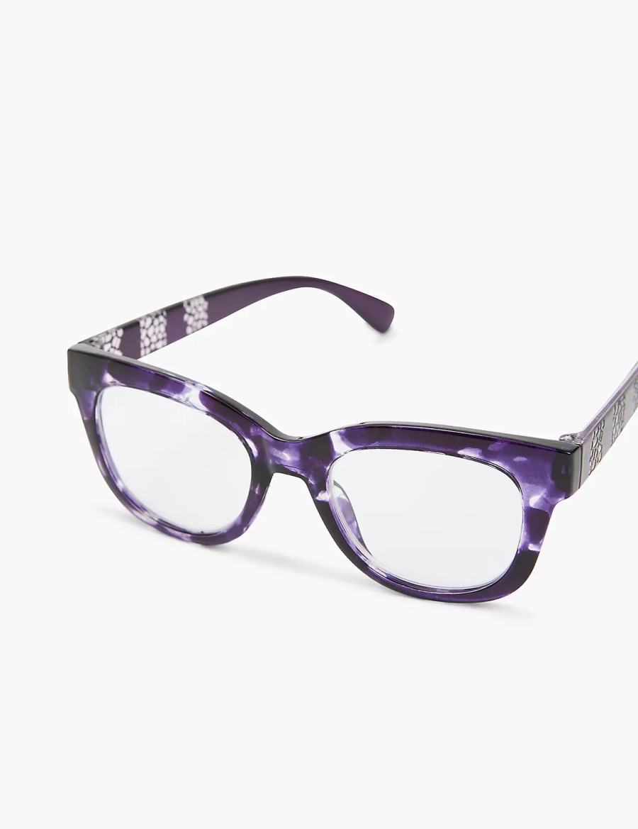 Lane Bryant Purple Animal Print Cateye Reading Occhiali Donna Viola | HNM10058MQ