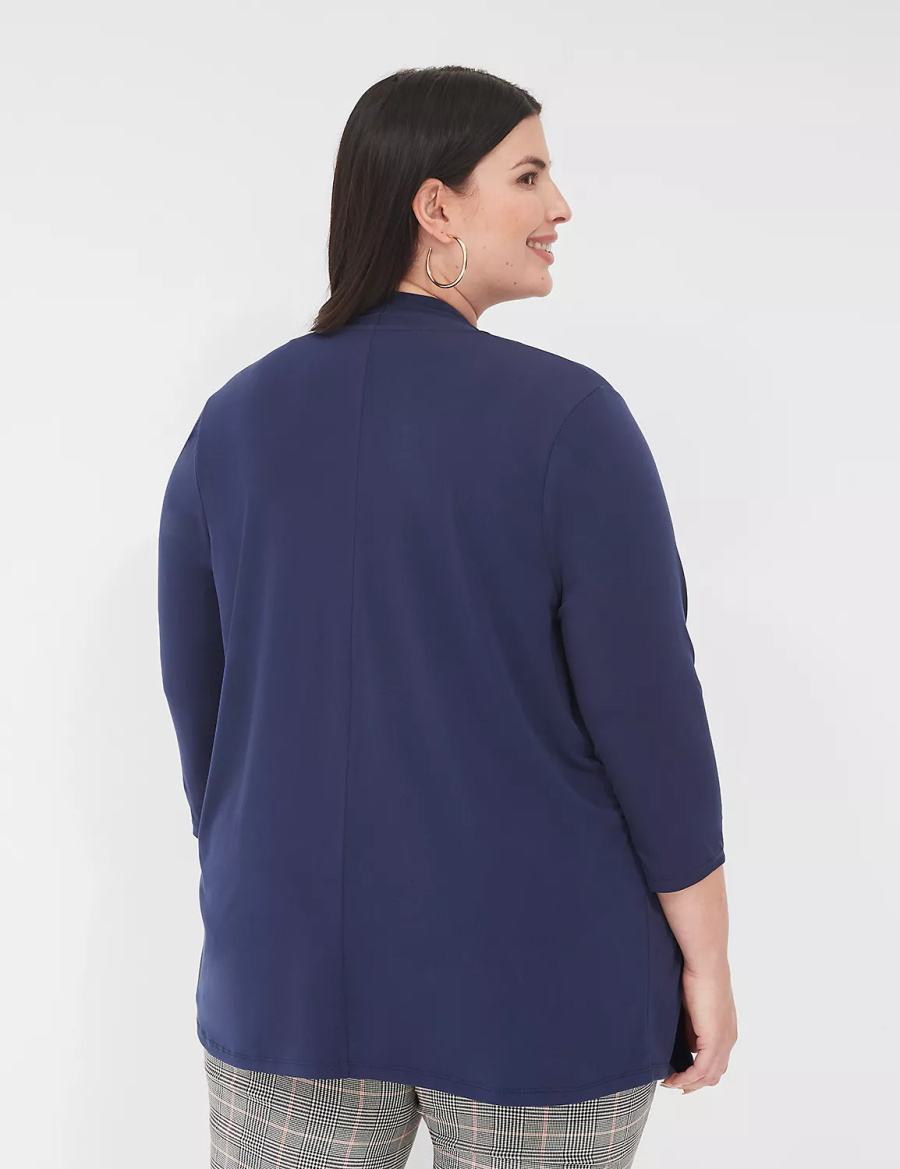 Lane Bryant Relaxed 3/4-Sleeve Overpiece Vestaglia Donna Blu | LZB2277VO