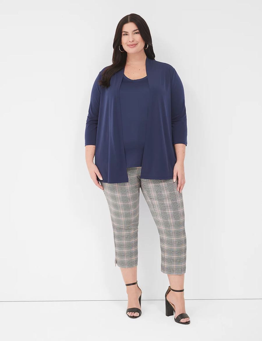 Lane Bryant Relaxed 3/4-Sleeve Overpiece Vestaglia Donna Blu | LZB2277VO