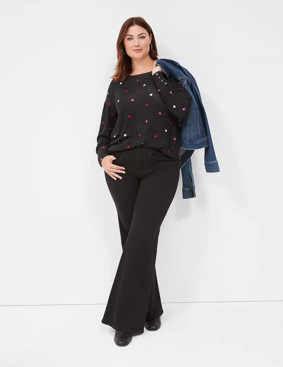 Lane Bryant Relaxed Scoop-Neck Felpe Donna Nere | UFK8739ZS