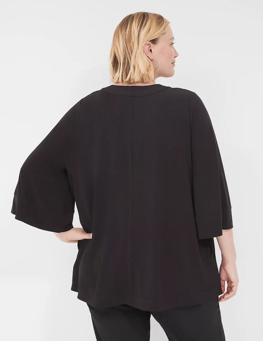 Lane Bryant Relaxed Wide 3/4-Sleeve Overpiece Vestaglia Donna Nere | PYO5294UI