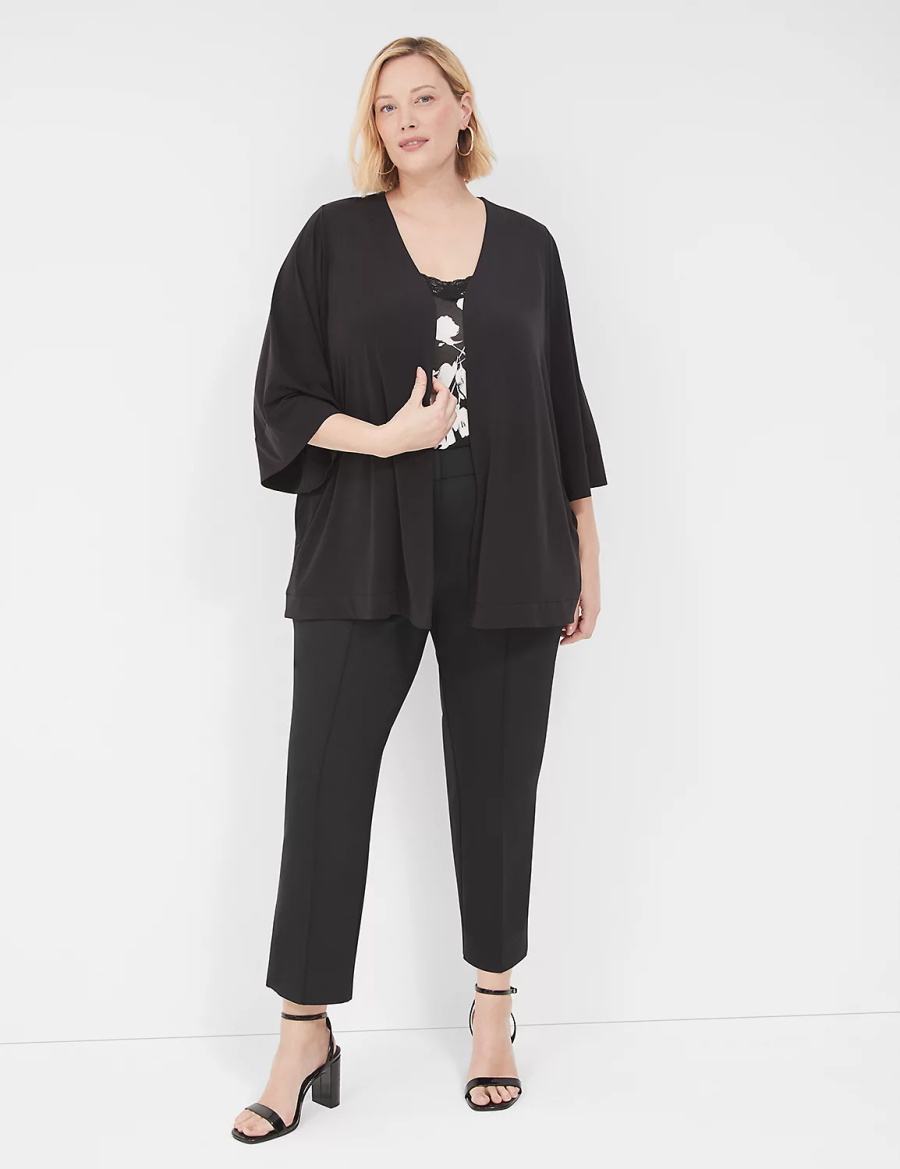 Lane Bryant Relaxed Wide 3/4-Sleeve Overpiece Vestaglia Donna Nere | PYO5294UI