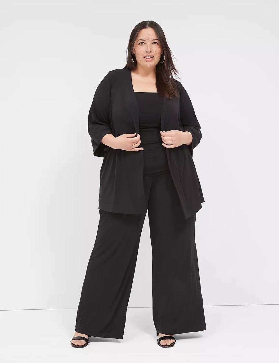 Lane Bryant Relaxed Wide 3/4-Sleeve Overpiece Vestaglia Donna Nere | PYO5294UI